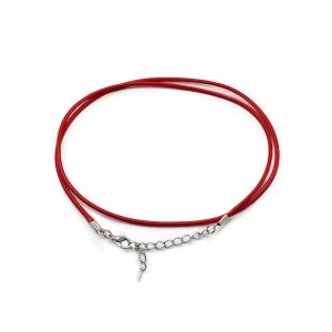 Waxed Pendant Cord - 2mm x 55cm - Red 105