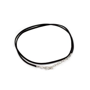 Faux Leather Pendant Cord - 2.5mm x 55cm - Black A001