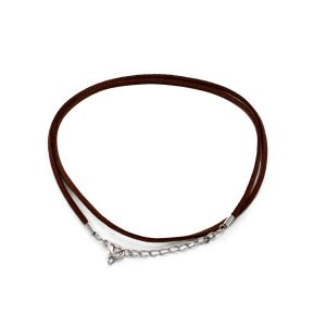Faux Leather Pendant Cord - 2.5mm x 55cm - Dark Brown A010