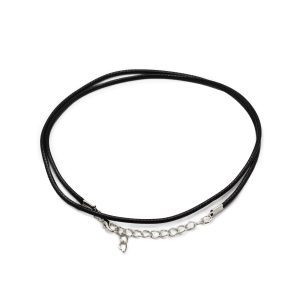 Waxed Pendant Cord - 2mm x 55cm - Black 101