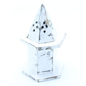 Porte-Encens Délavé Blanc - Pyramid Mini Maison