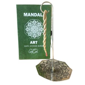 Set d'Encens en Corde & Porte-Encens en Métal Argenté - Mandala